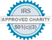 IRS approved Charity 501(c)(3) badge